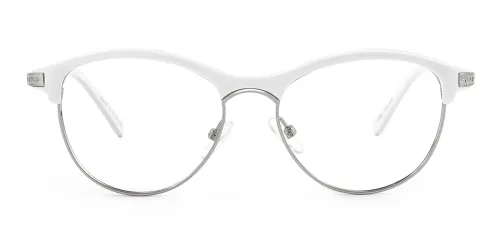 M034 Marguerite Oval white glasses