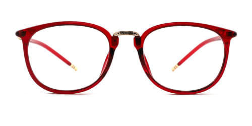 M062 Ingeborg Oval red glasses