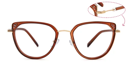 M097 Olaf Cateye brown glasses