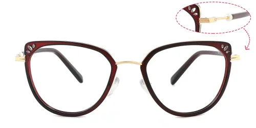 M097 Olaf Cateye red glasses