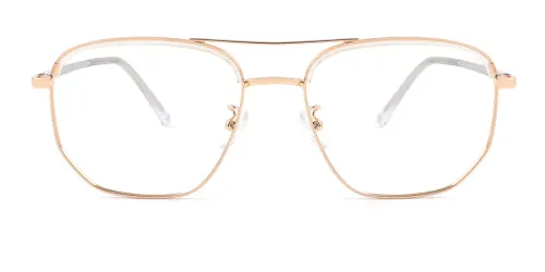 M107 Malvina Rectangle, gold glasses