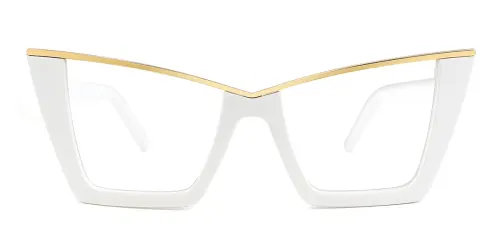 M493 Yvonne Cateye white glasses