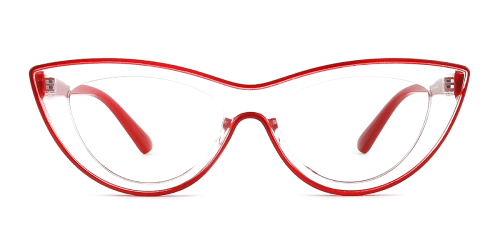 P5203 Almond Cateye red glasses