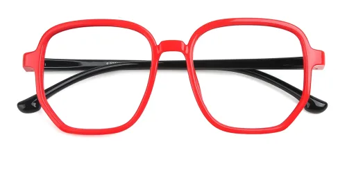 S8286 Anwar Geometric red glasses