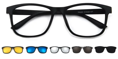 T2201 Ginata Rectangle black glasses