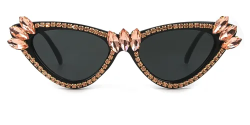 Pink Cateye Unique Gorgeous Rhinestone Custom Engraving Sunglasses | WhereLight