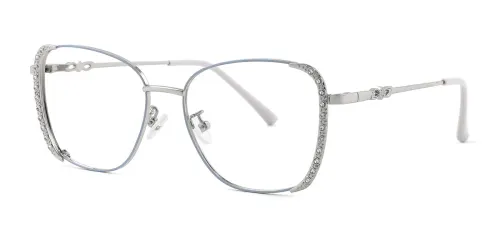 Y063 Wilhelmina Cateye blue glasses