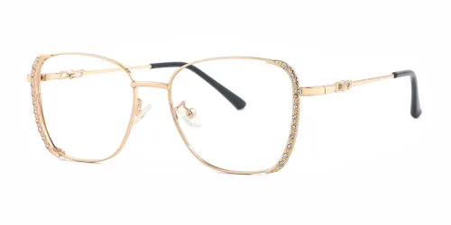 Y063 Wilhelmina Cateye gold glasses
