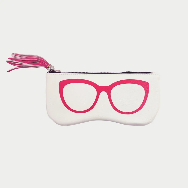 Simple Stylish White Eyeglass Bag