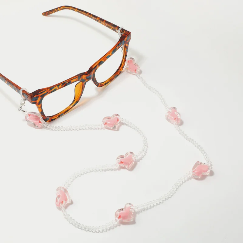 Cute Pink Heart-Shaped Bead Chain