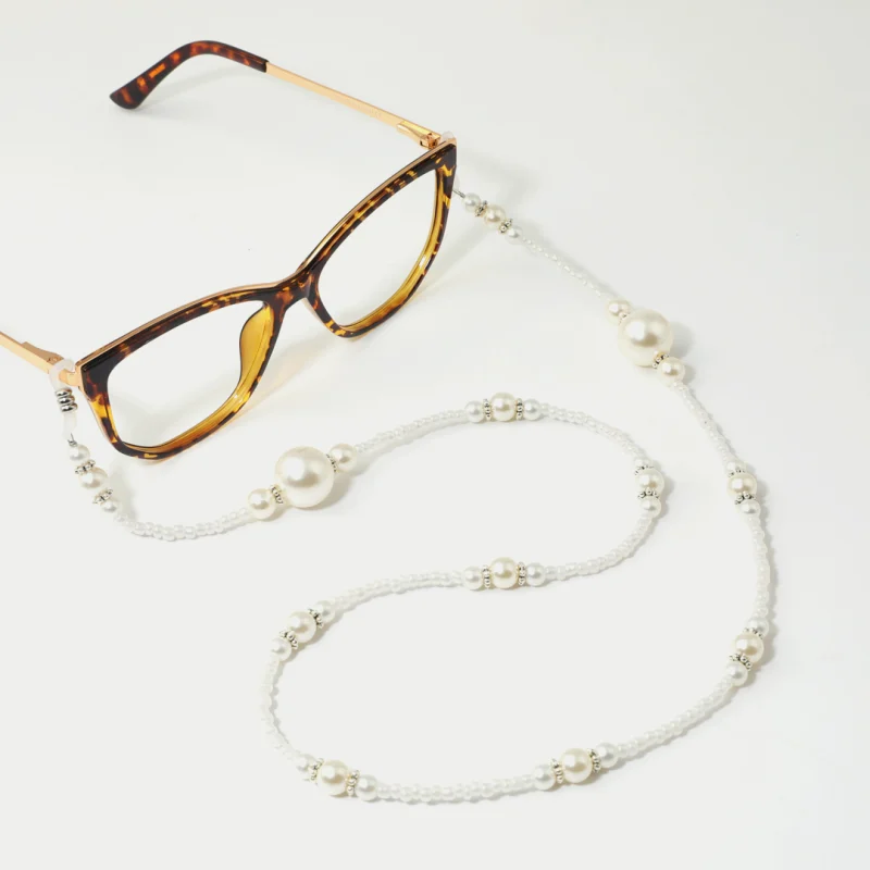 Chic Fashion White Decor Pearl Beaded Glasses Chain