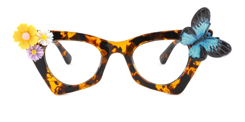 Tortoiseshell Cat-eye Unique Eyeglasses | WhereLight display picture 1