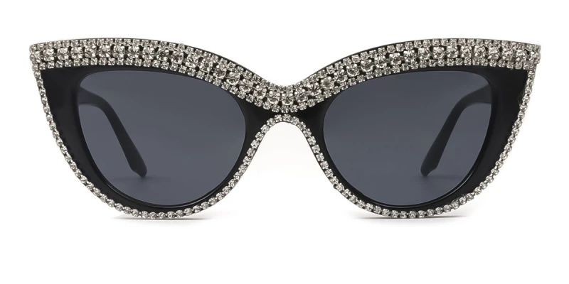 Black Cat-eye Unique Gorgeous Rhinestone Custom Engraving