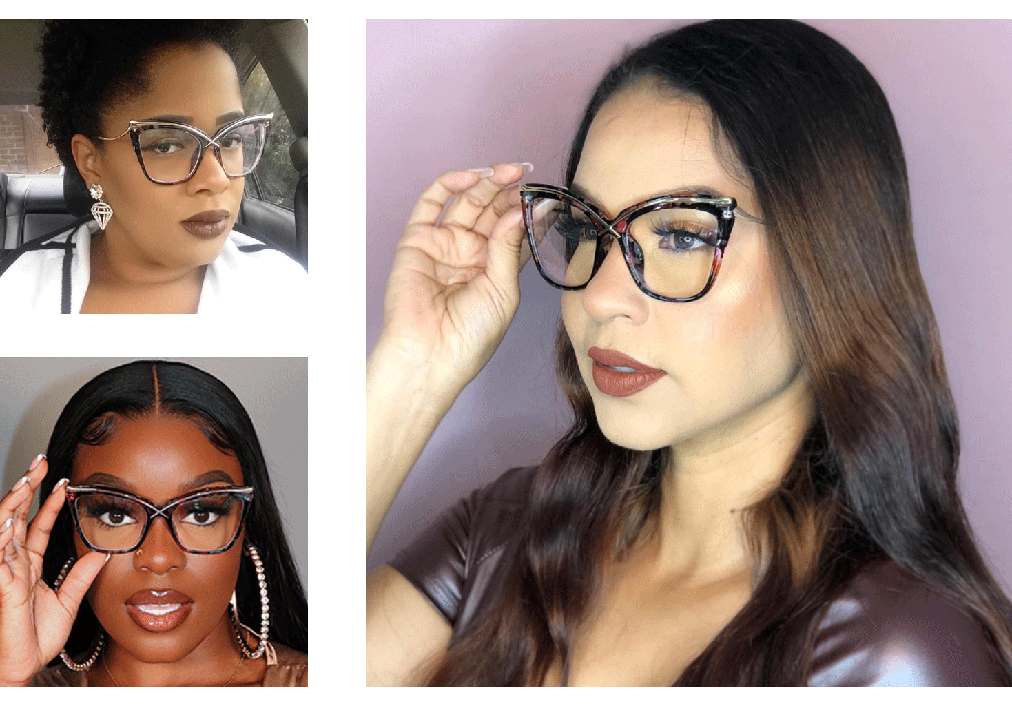 Floral Cateye Unique Fullrim Plastic Medium Glasses for female from