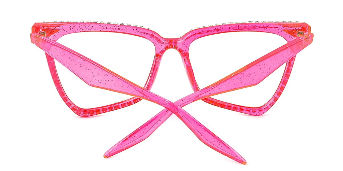 Red Cateye Unique Gorgeous Rhinestone Custom Engraving Eyeglasses | WhereLight