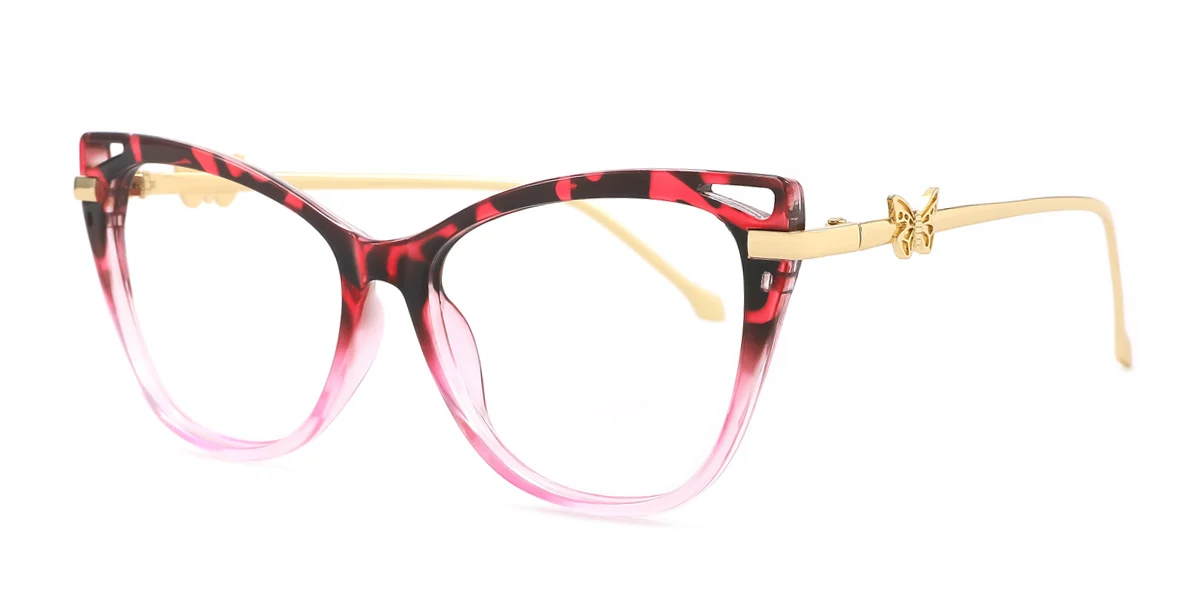 Red Cateye Unique Gorgeous Eyeglasses Wherelight