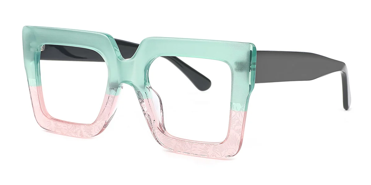 Green Rectangle Retro Gorgeous  Eyeglasses | WhereLight