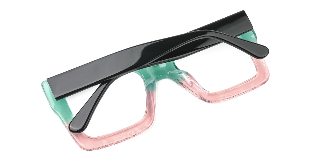 Green Rectangle Retro Gorgeous  Eyeglasses | WhereLight