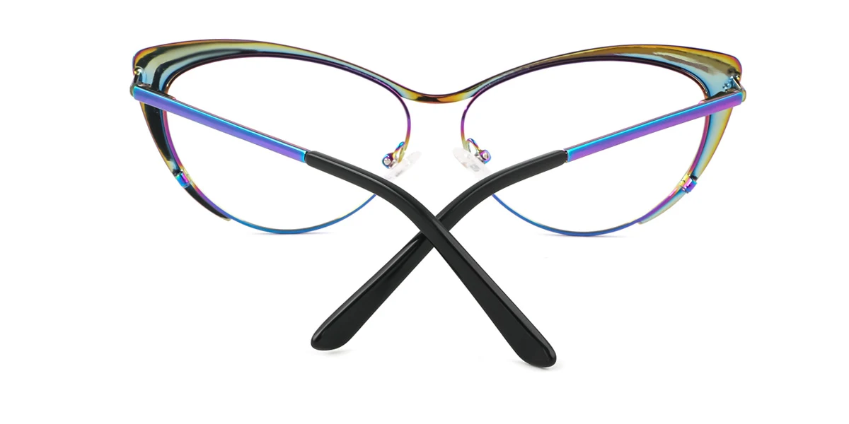 Green Cateye Unique Spring Hinges Eyeglasses WhereLight