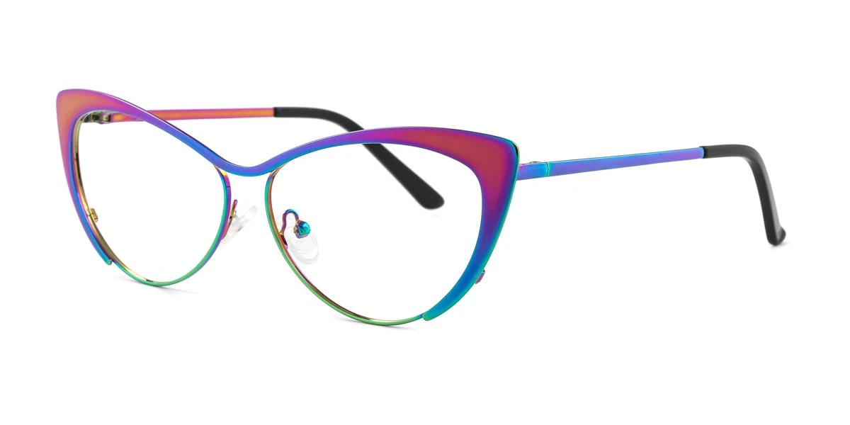 Green Cateye Unique Spring Hinges Eyeglasses WhereLight