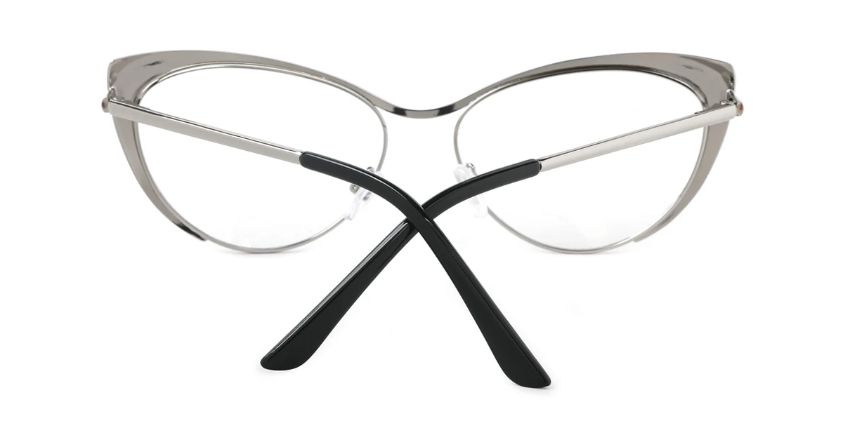 Silver Cateye Unique Gorgeous Spring Hinges Eyeglasses | WhereLight