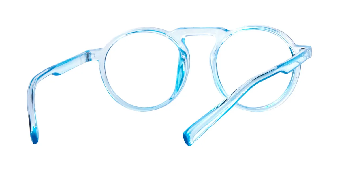 Blue Round Retro Super Light Custom Engraving Eyeglasses | WhereLight
