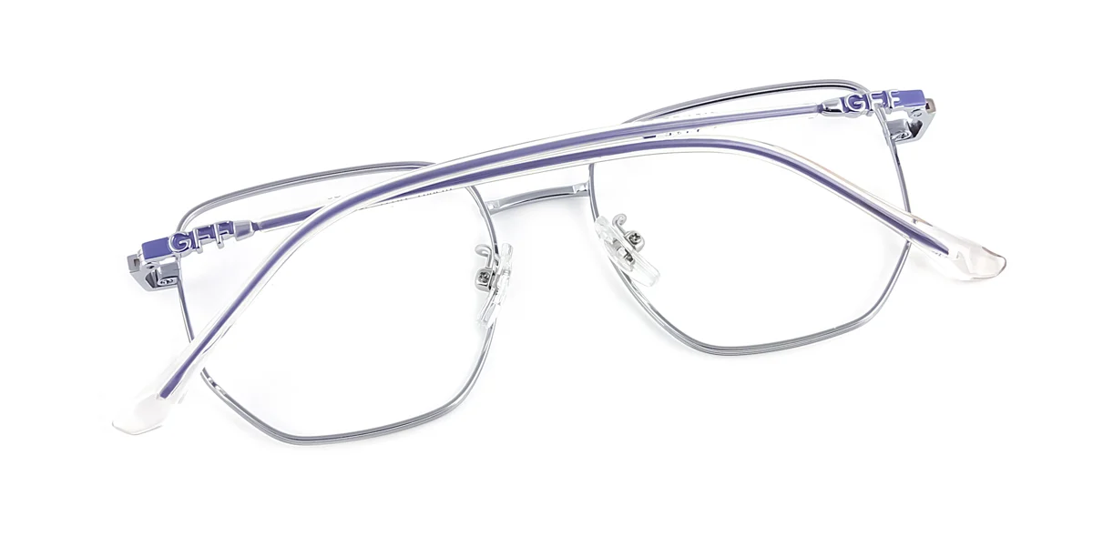 Blue Geometric Simple Super Light Eyeglasses | WhereLight