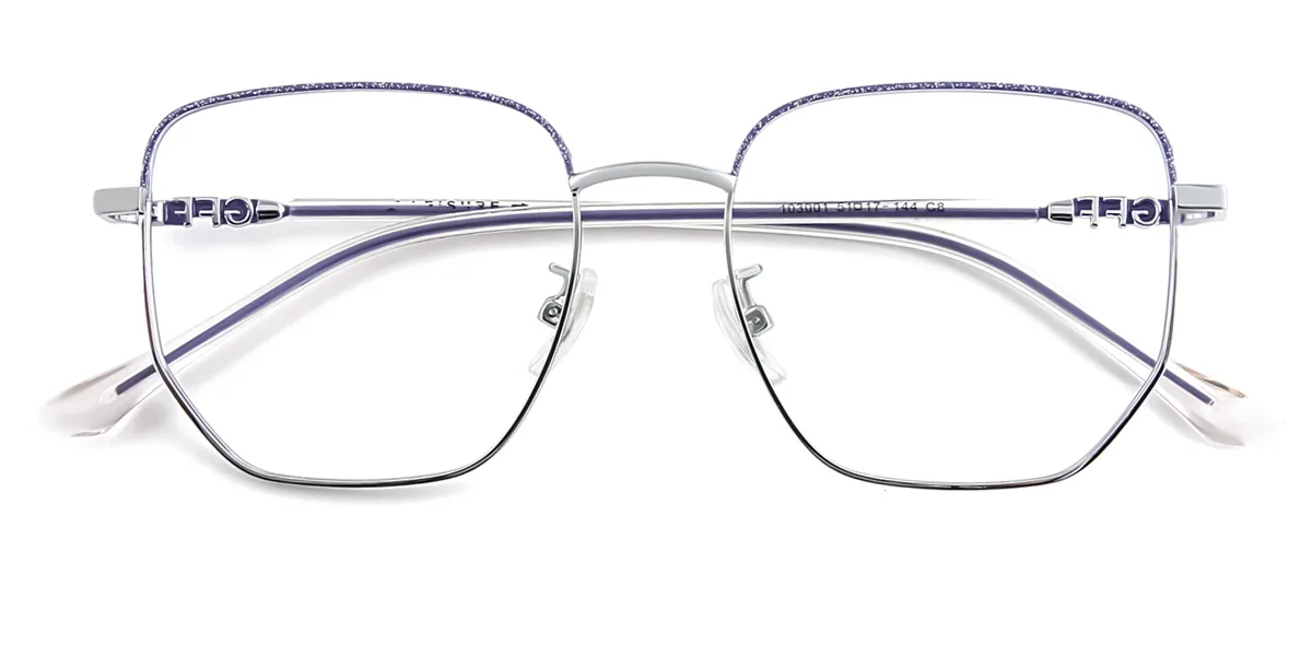 Blue Geometric Simple Super Light Eyeglasses | WhereLight