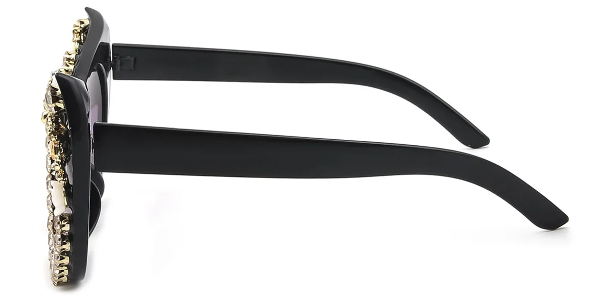 Black Cateye Unique Gorgeous Rhinestone  Sunglasses | WhereLight