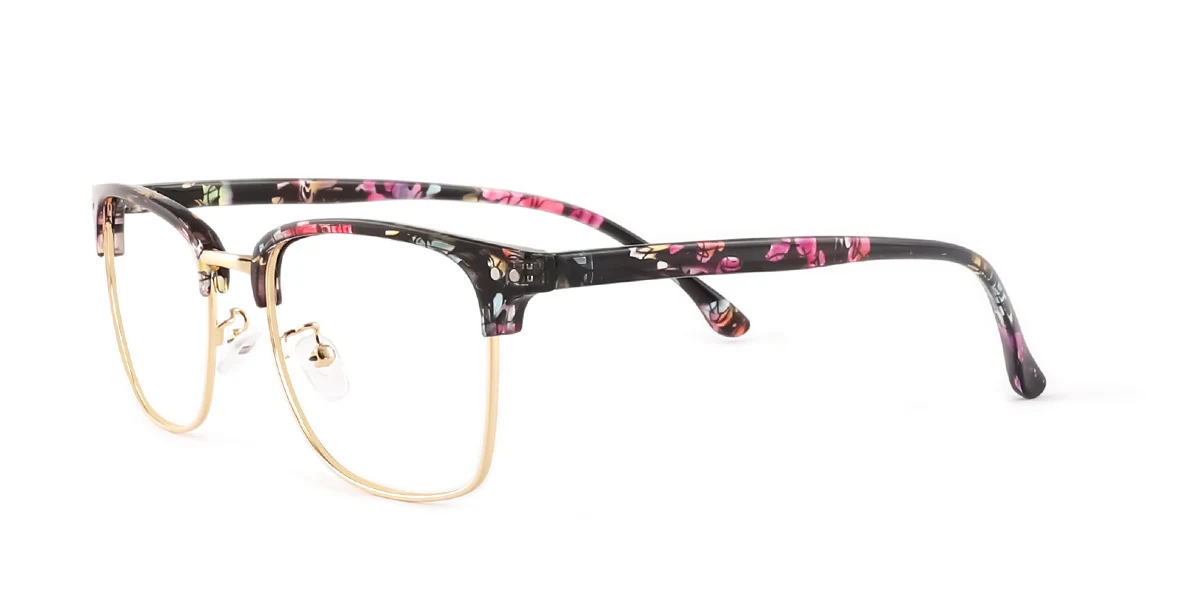 Floral Oval Classic Super Light Custom Engraving Eyeglasses | WhereLight