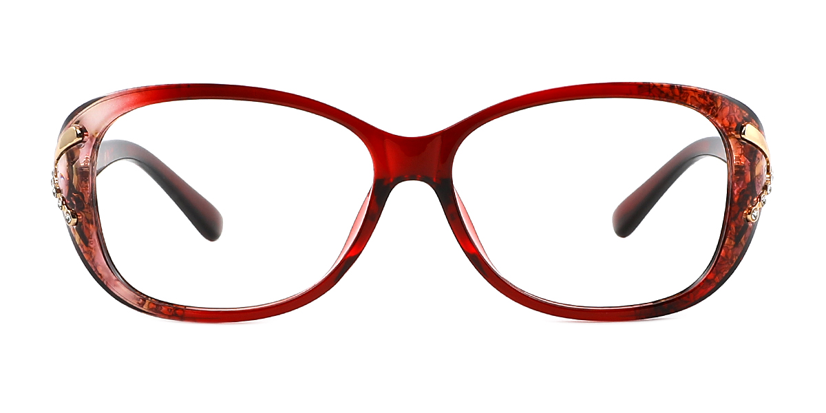 Red Oval Classic Retro Custom Engraving Eyeglasses | WhereLight