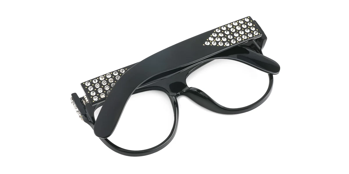 Black Oval Gorgeous Custom Engraving Eyeglasses | WhereLight