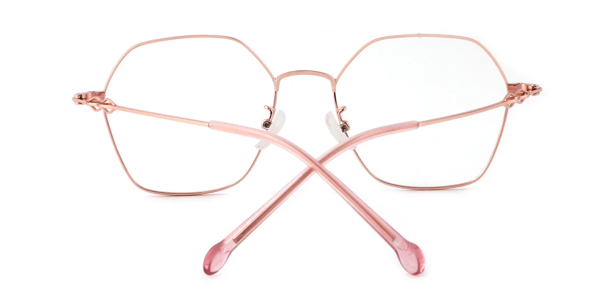 Gold Geometric Unique Super Light Eyeglasses | WhereLight