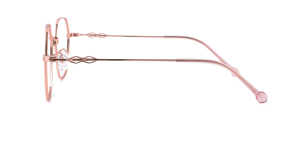 Gold Geometric Unique Super Light Eyeglasses | WhereLight