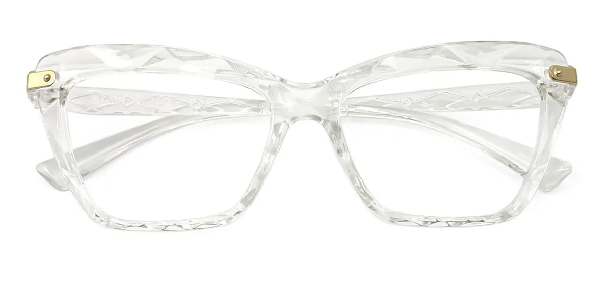 Clear Cateye Irregular Simple Unique Gorgeous Super Light Eyeglasses | WhereLight