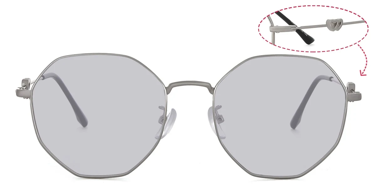 Silver Geometric Unique Gorgeous Super Light Eyeglasses | WhereLight