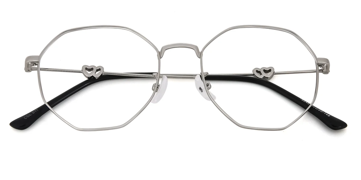 Silver Geometric Unique Gorgeous Super Light Eyeglasses | WhereLight
