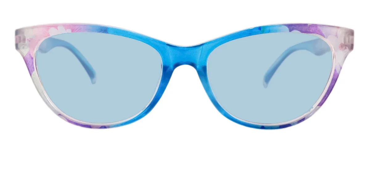 Blue Cateye Unique Super Light Custom Engraving Eyeglasses | WhereLight
