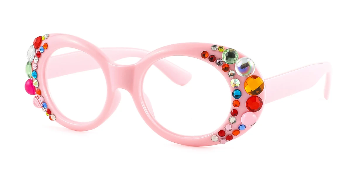 Pink Oval Gorgeous Custom Engraving Eyeglasses | WhereLight