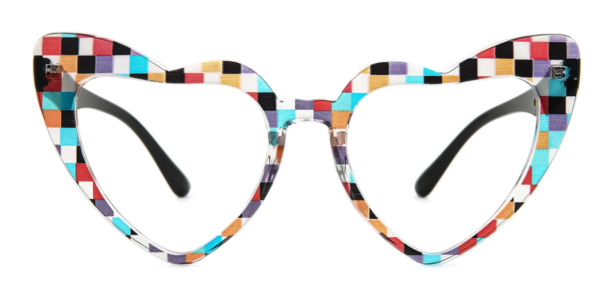 Multicolor Heart Irregular Classic Unique Gorgeous Custom Engraving Eyeglasses | WhereLight