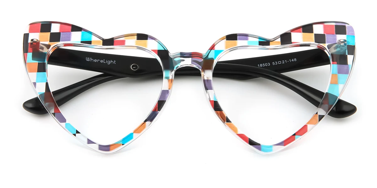Multicolor Heart Irregular Classic Unique Gorgeous Custom Engraving Eyeglasses | WhereLight