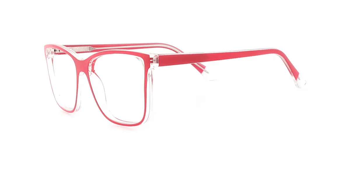 Red Oval Classic Spring Hinges Custom Engraving Eyeglasses | WhereLight