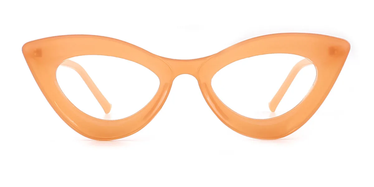 Orange Cateye Unique Full Rim Plastic Large Glasses For Female From