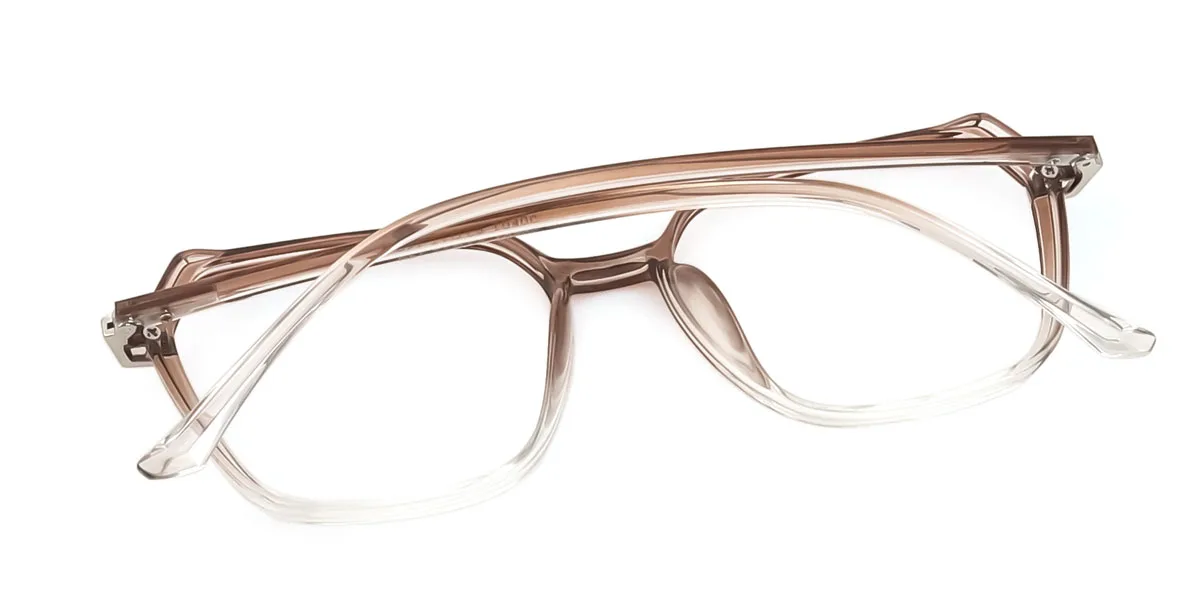 Brown Geometric Irregular Simple Classic Retro Super Light Eyeglasses | WhereLight