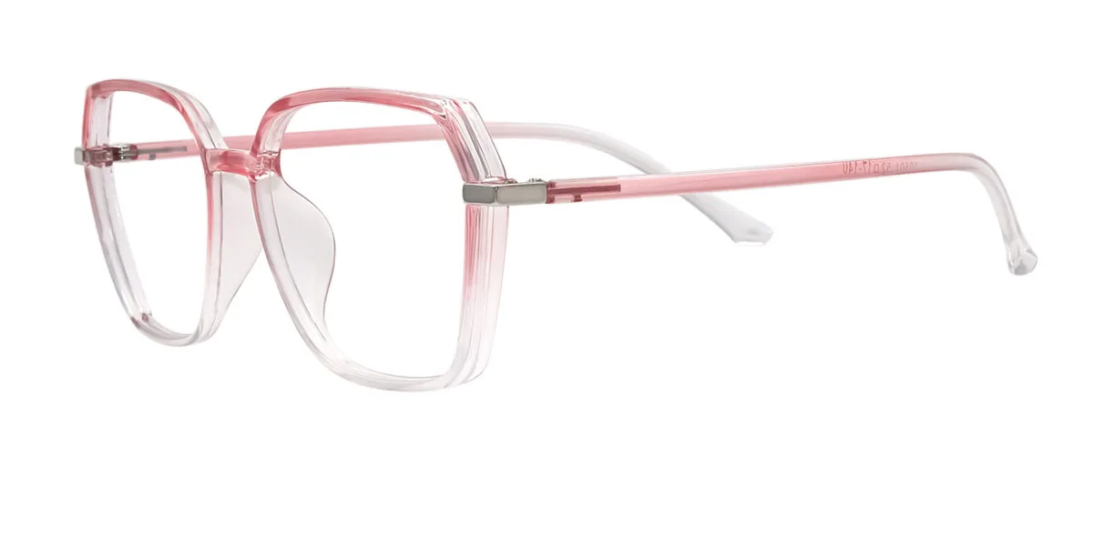 Pink Geometric Irregular Simple Classic Retro Super Light Eyeglasses | WhereLight