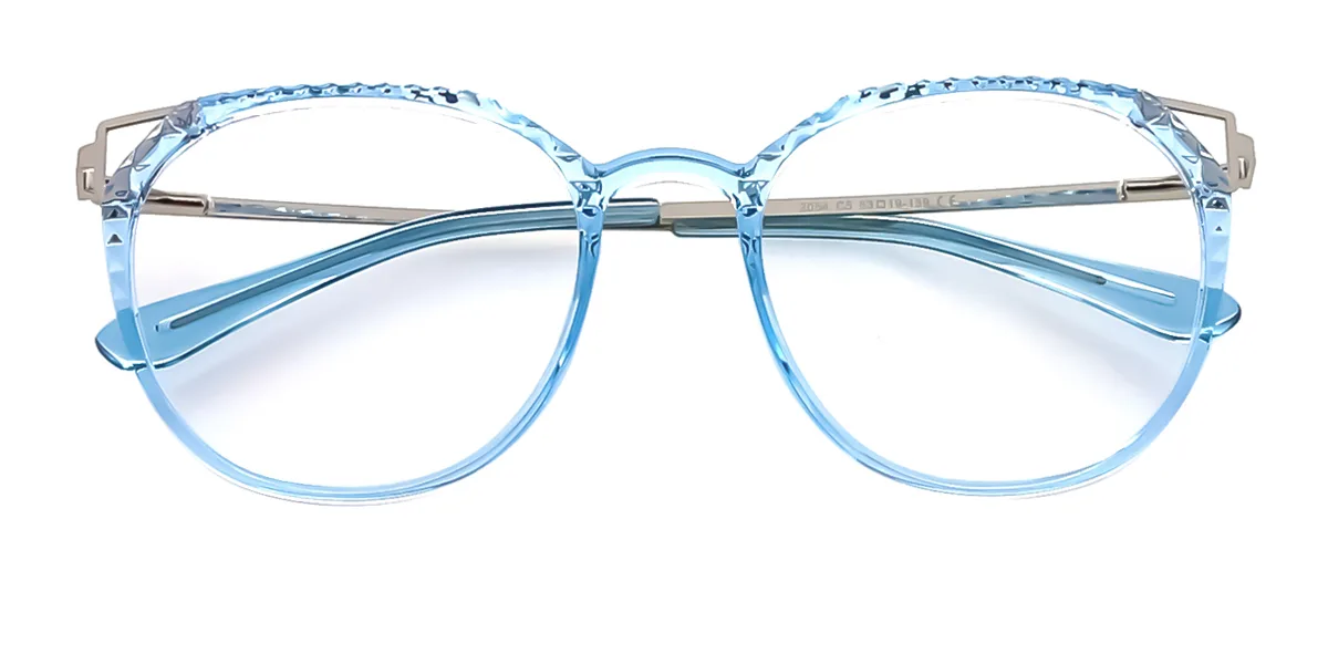Blue Cateye Unique Gorgeous Spring Hinges Super Light Eyeglasses | WhereLight