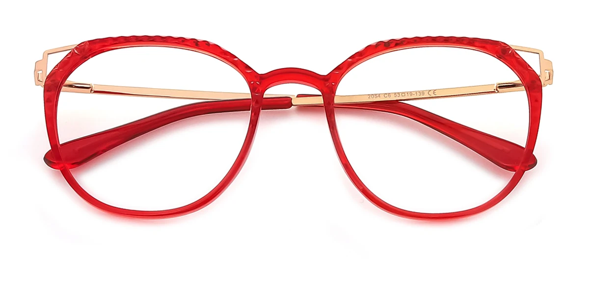 Red Cateye Unique Gorgeous Spring Hinges Super Light Eyeglasses | WhereLight