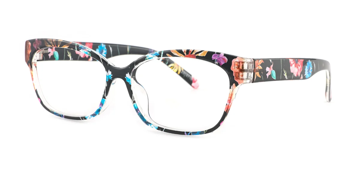 Floral Oval Classic Super Light Custom Engraving Eyeglasses | WhereLight