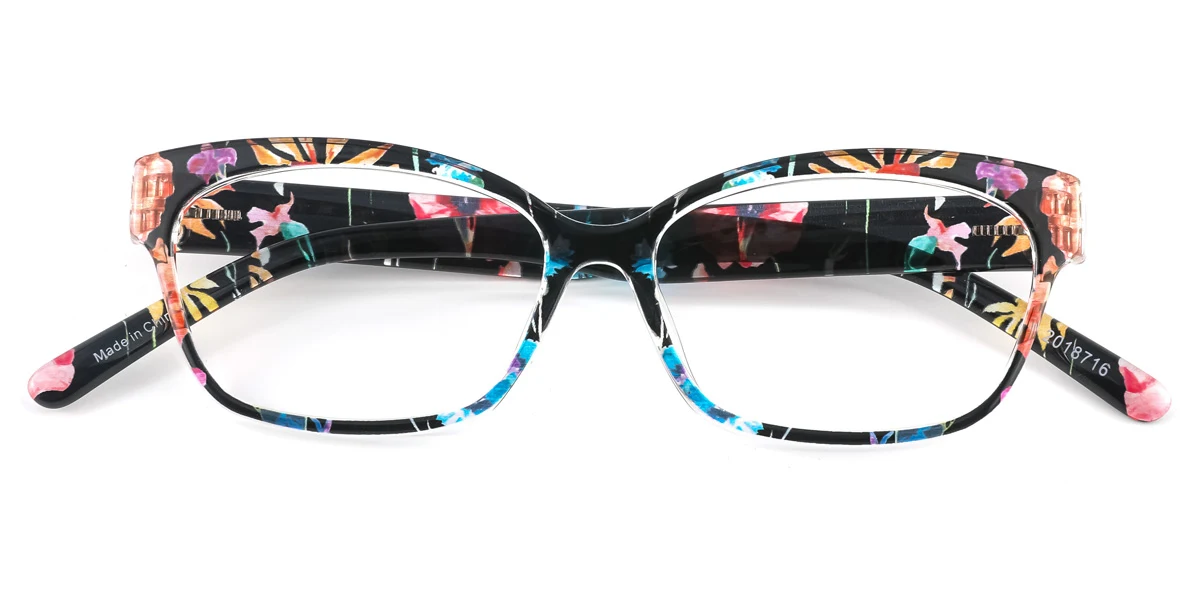 Floral Oval Classic Super Light Custom Engraving Eyeglasses | WhereLight