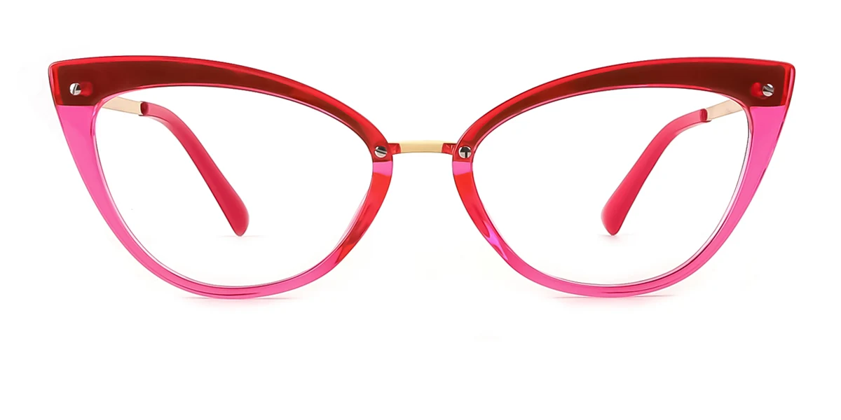Pink Cateye Unique Spring Hinges Eyeglasses | WhereLight